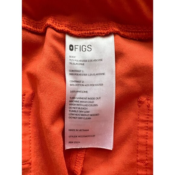 Figs Orange Red Drawstring Jogger Scrub Pants With Pockets For Women Size XL - Picture 5 of 8